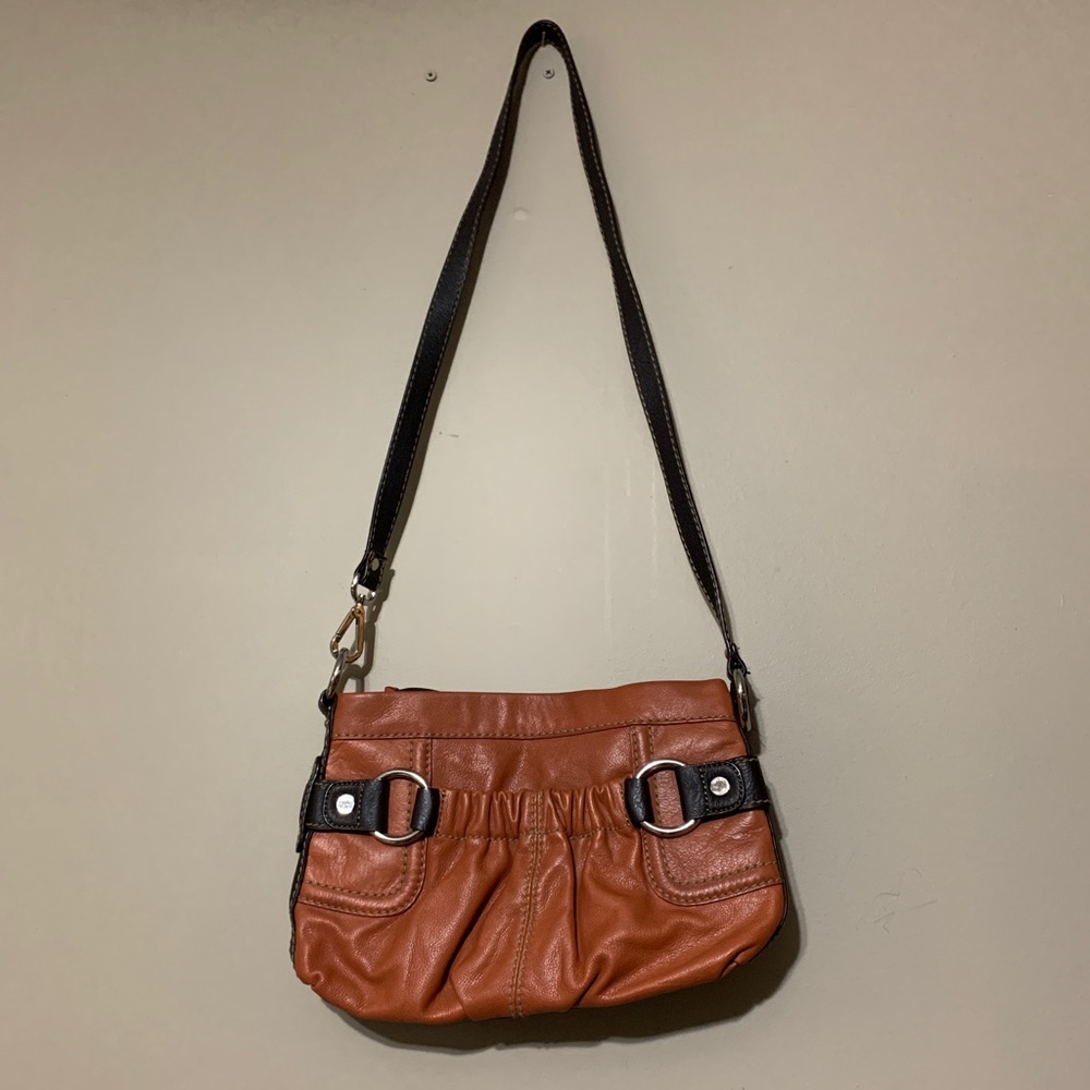 Leather Tignanello Orange Purse Bag